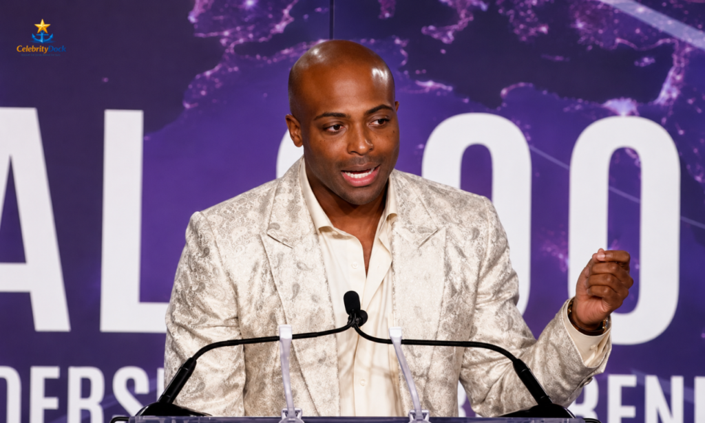 Marquett Burton speaking about entrepreneurship, personal development, and business growth.
